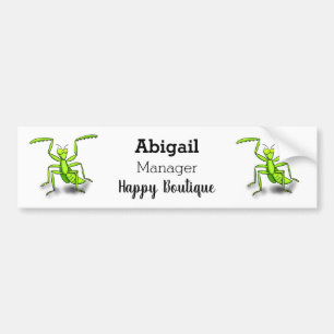Funny green beten mantis Cartoon Illustration Autoaufkleber