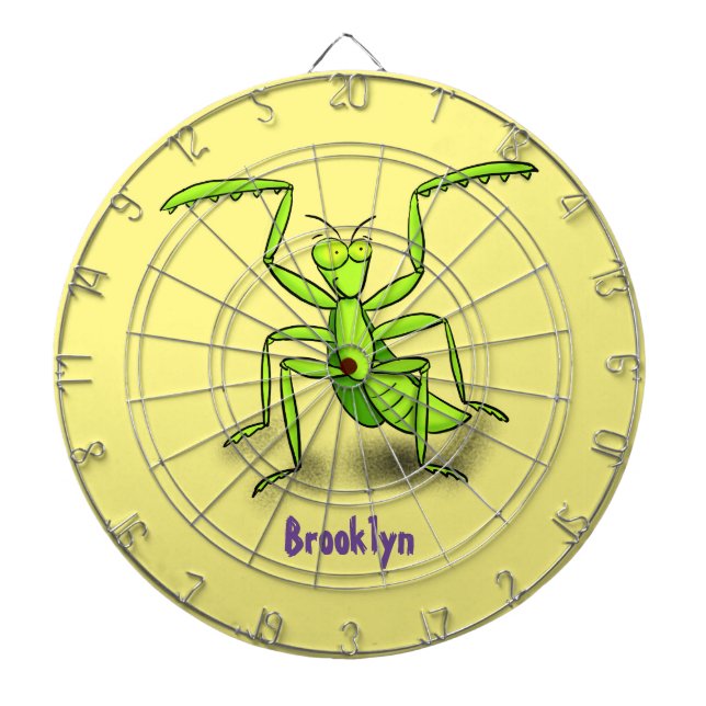 Funny green beten mantis Cartoon Illustration Dartscheibe (vorne)