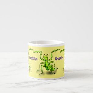 Funny green beten mantis Cartoon Illustration Espressotasse