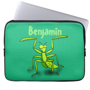 Funny green beten mantis Cartoon Illustration Laptopschutzhülle