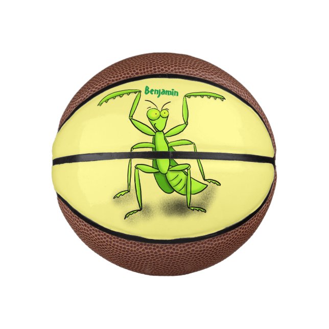 Funny green beten mantis Cartoon Illustration Mini Basketball (Vorderseite)