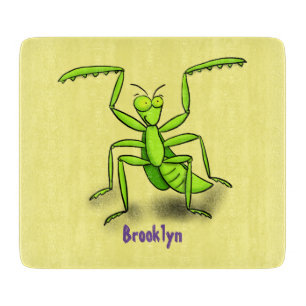 Funny green beten mantis Cartoon Illustration Schneidebrett