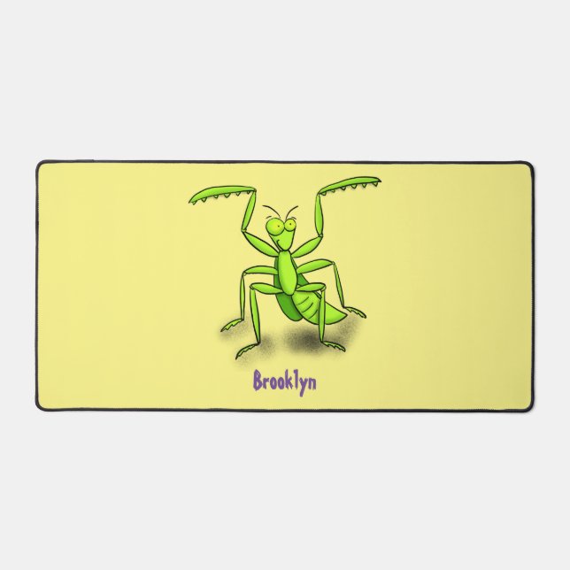 Funny green beten mantis Cartoon Illustration Schreibtischunterlage (Vorderseite)