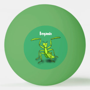 Funny green beten mantis Cartoon Illustration Tischtennisball