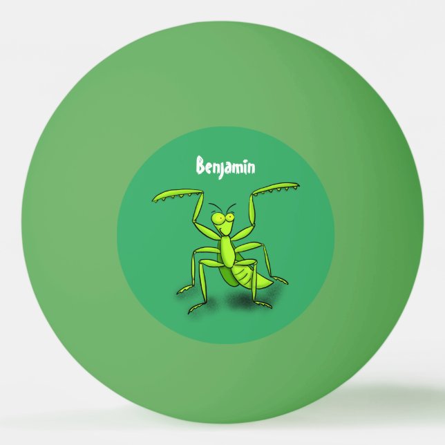 Funny green beten mantis Cartoon Illustration Tischtennisball (Vorderseite)