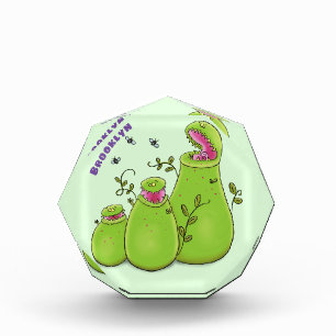 Funny green carnivorous pitcher plants cartoon fotoblock