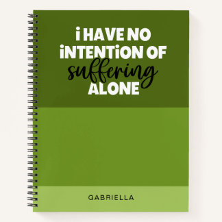 Funny Green Colorblock Leid Allone Typografie Notizbuch