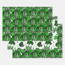 Funny Green Frog Cartoon Geschenkgutschrift Wrap S