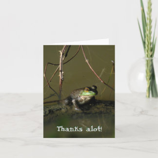 Funny Green Frog Danke-Card Dankeskarte
