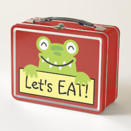 Funny Green Frog School Buddy Personalisiert Metall Brotdose
