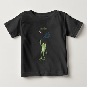 Funny green frog swatfly Cartoon Baby T-shirt