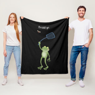 Funny green frog swatfly Cartoon Fleecedecke
