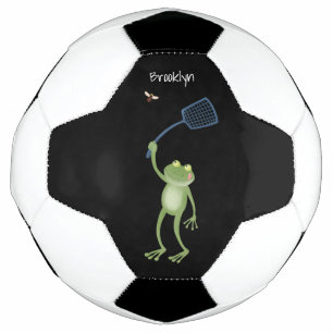 Funny green frog swatfly Cartoon Fußball