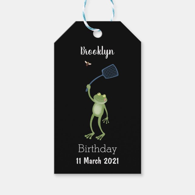 Funny green frog swatfly Cartoon Geschenkanhänger (Vorderseite)