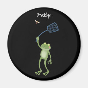 Funny green frog swatfly Cartoon Magnet