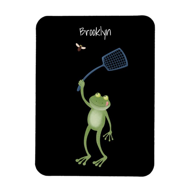 Funny green frog swatfly Cartoon Magnet (Vertikal)