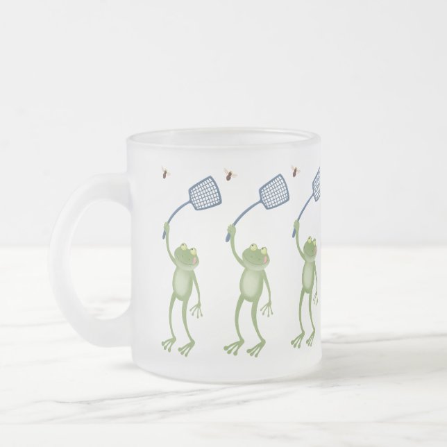 Funny green frog swatfly Cartoon Mattglastasse (Links)