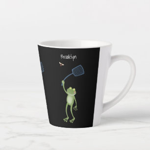 Funny green frog swatfly Cartoon Milchtasse