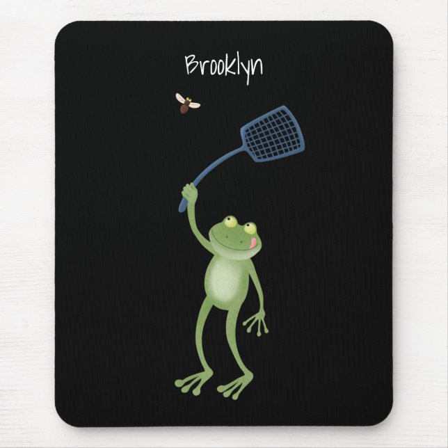 Funny green frog swatfly Cartoon Mousepad (Vorne)