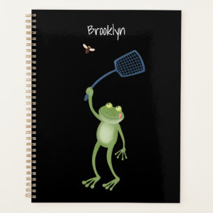 Funny green frog swatfly Cartoon Planer
