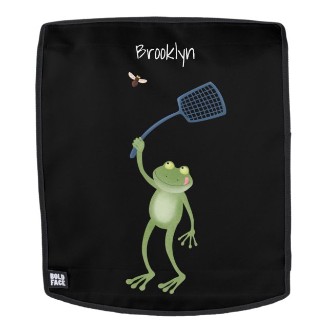 Funny green frog swatfly Cartoon Rucksack (Abnehmbare Front)