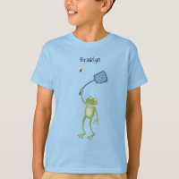 Funny green frog swatfly Cartoon
