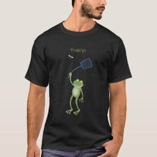 Funny green frog swatfly Cartoon T-Shirt