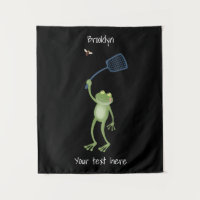Funny green frog swatfly Cartoon