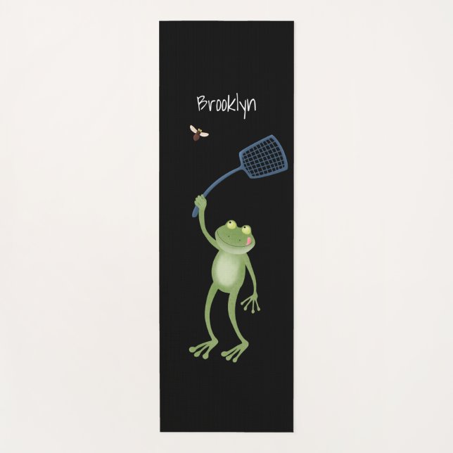 Funny green frog swatfly Cartoon Yogamatte (Vorderseite)