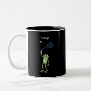 Funny green frog swatfly Cartoon Zweifarbige Tasse