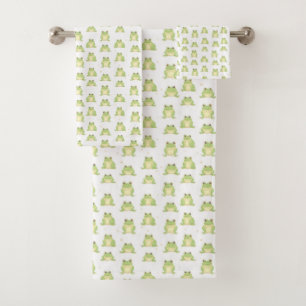Funny green froster pattern boys name badhandtuch set