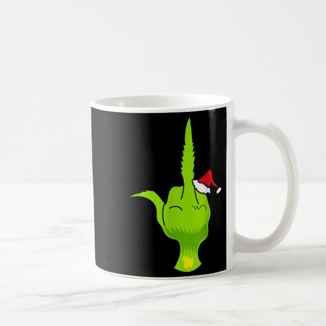 Funny Green Hand Middle Finger Xmas Santa  Kaffeetasse (Rechts)