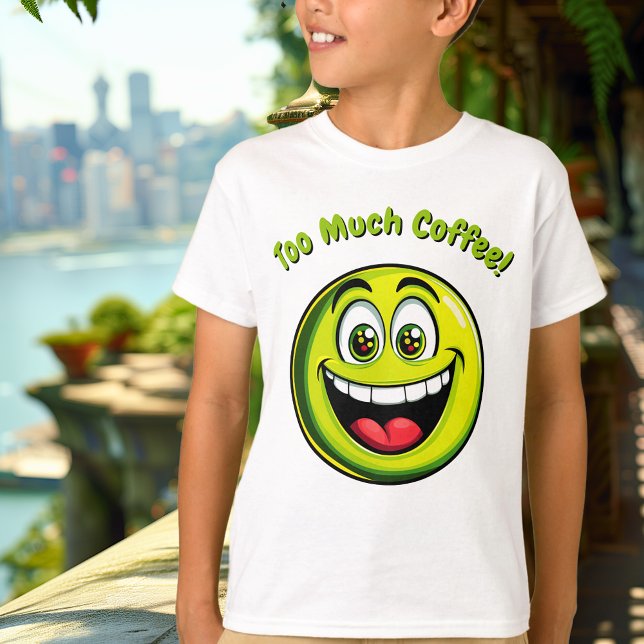 Funny Green Hyper Emoji Kids T - Shirt (Von Creator hochgeladen)
