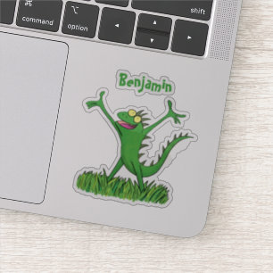 Funny Green Iguana Eidechsen Cartoon Aufkleber
