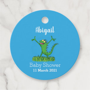 Funny green lächelnd animierte Eidechse Geschenkanhänger
