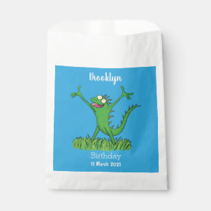 Funny green lächelnd animierte Eidechse Geschenktütchen