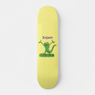 Funny green lächelnd animierte Eidechse Skateboard