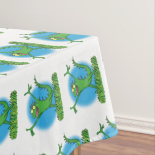 Funny green lächelnd animierte Eidechse Tischdecke