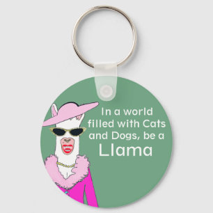 Funny Green Lady Llama Advice Schlüsselanhänger