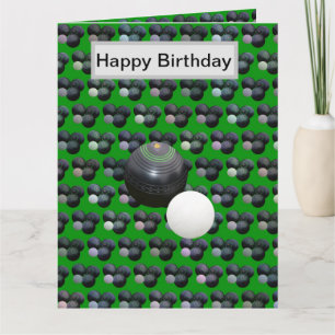 Funny Green Lawn Bowls, Birthday Card, Karte