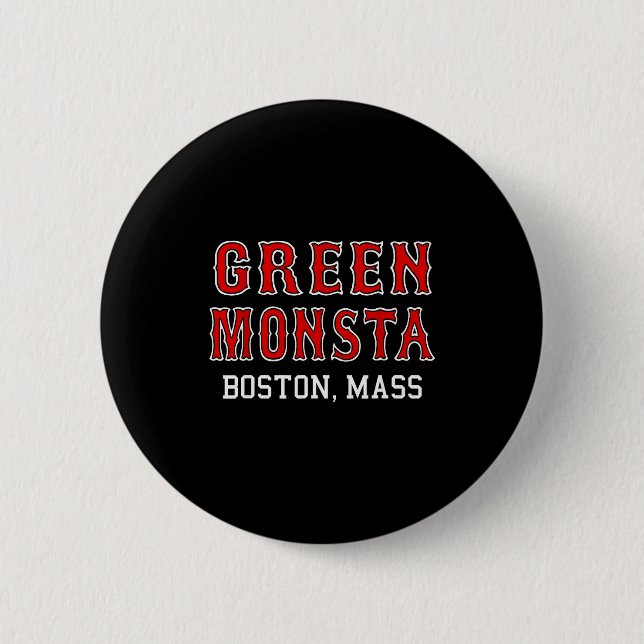 Funny Green Monstah Boston M New England  Button (Vorderseite)