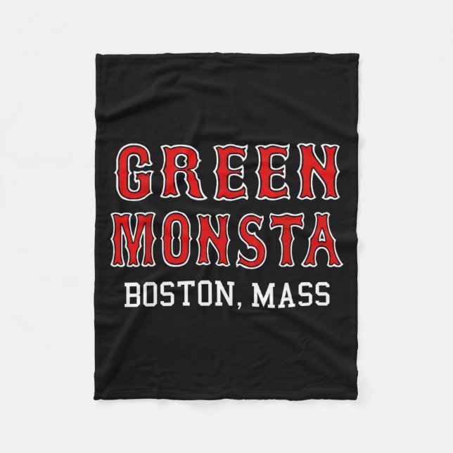 Funny Green Monstah Boston M New England  Fleecedecke (Vorderseite)