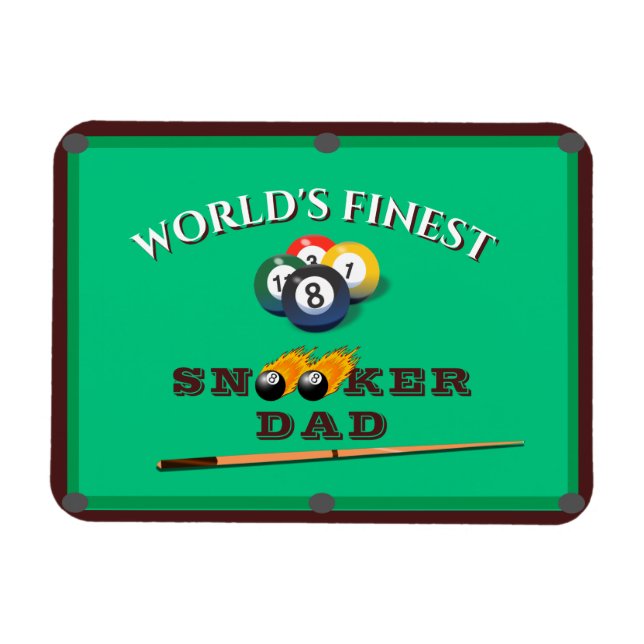 Funny Green Pool Table Snooker Dad Father's Day Magnet (Horizontal)