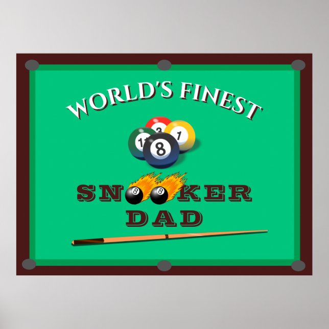 Funny Green Pool Table Snooker Dad Father's Day Poster (Vorne)