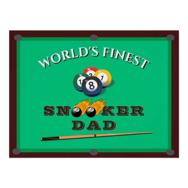 Funny Green Pool Table Snooker Dad Father's Day Poster (Vorderseite)
