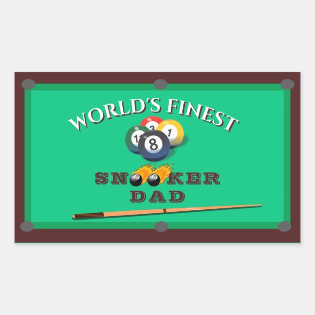 Funny Green Pool Table Snooker Dad Father's Day Rechteckiger Aufkleber (Vorderseite)