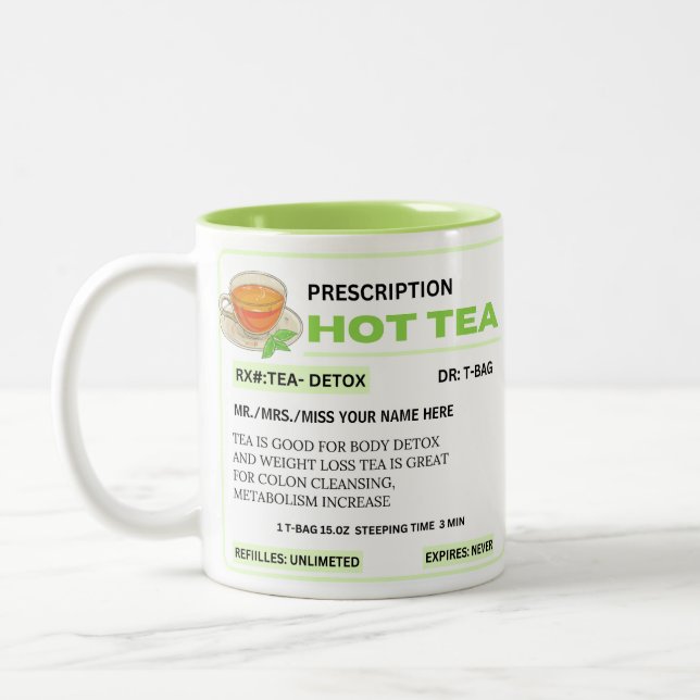 Funny Green Prescription Hot Tee Tasse (Links)