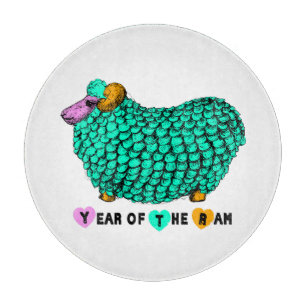 Funny Green Ram Chinese Year Zodiac Cutting Board Schneidebrett