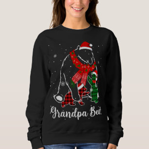 Funny Green Red Kariert Grandpa Bär Matching Pajam Sweatshirt