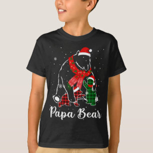 Funny Green Red Kariert Papa Bär Matching Pajama F T-Shirt